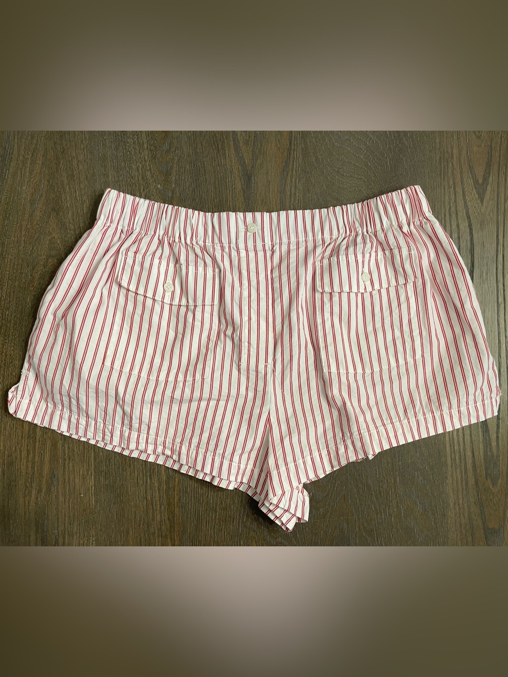 J. Crew White Mini Boxer Shorts with Red Pinstripes